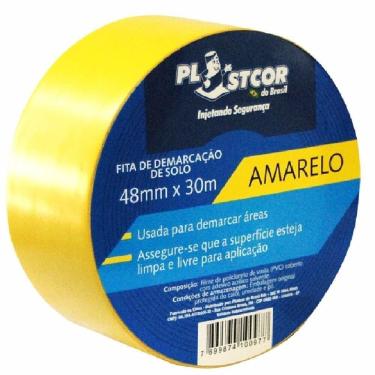 Imagem de Fita De Demarcação 48mm X 30 Metros Amarelo - 700.01510 - Plastcor Fita Demarcacao Amar...