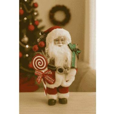 Imagem de Papai Noel 30cm Vermelho Natal Decoração Luxo Sofisticado Mesa Arvore 