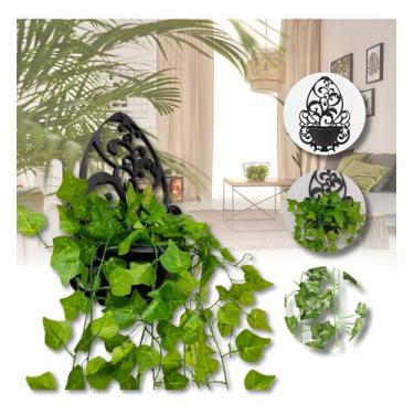 Imagem de Arranjo Trepadeira Artificial Vaso Para Parede Decorativo Com Planta -