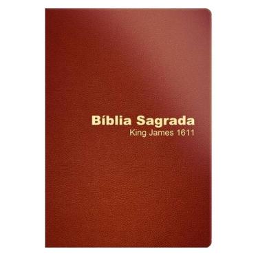 Imagem de Bíblia Sagrada King James 1611 Bkj Marrom Luxo Borda Dourada - Grupo O