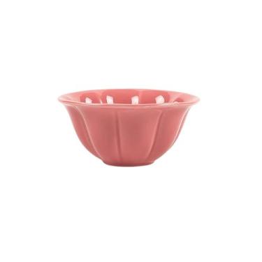 Imagem de Pratos de cerâmica fresca, cor pura e cor sob o esmalte com personalidade requintada - tigela de arroz de 12,7 cm - vermelho rosa