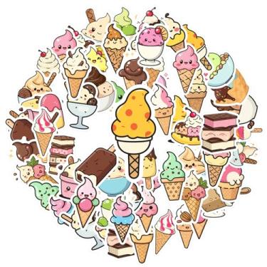 Imagem de 50 peças de adesivos de sorvete, sobremesa, doces, sobremesas, decalques para doces, adesivos deliciosos de sorvete para laptop, geladeira
