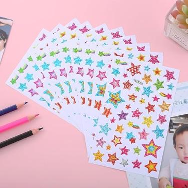 Imagem de Pacote com 450 adesivos gráficos holográficos estrela para recompensa, tabela de comportamento, sala de aula escolar, material para professores