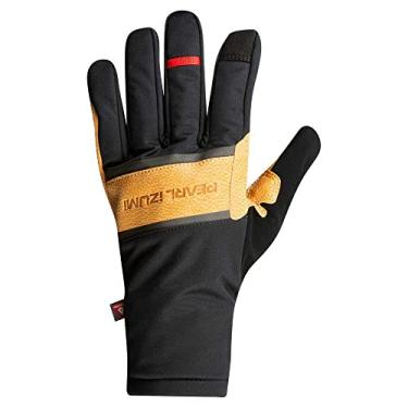 Imagem de PEARL IZUMI Luvas masculinas, luva de ciclismo levemente isolada, AmFIB Lite, Ax Suede Laredo Palm e compatibilidade com tela sensível ao toque, Preto/caramelo escuro, XG
