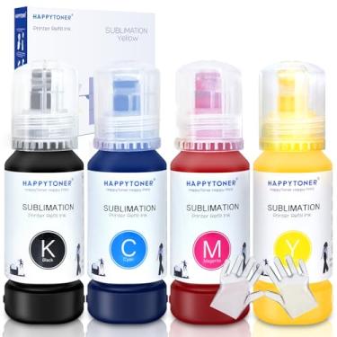 Imagem de HAPPYTONER Refil de tinta de sublimação para EcoTank Supertank ET-2720 ET-2760 ET-2800 ET-2803 ET-2850 ET-3710 ET-3760 ET-3700 ET-3750 ET-4700 ET-4750 ET-4760 ET-4760 15000