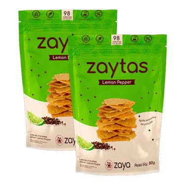 Imagem de Kit 2x: Biscoito Zaytas Lemon Pepper Sem Glúten Zaya 80g