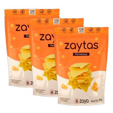 Imagem de Kit 3X: Biscoito Zaytas Parmezaya Sem Glúten Zaya 80g