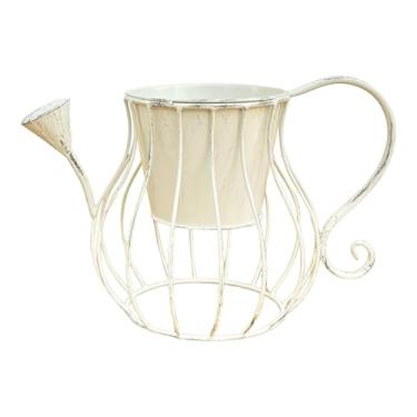 Imagem de Stgfyxgs Vaso de flores em formato de regador, decoração para plantas, enfeite, presente de boas-vindas, vaso para flores de jardim, de para exterior, Branco