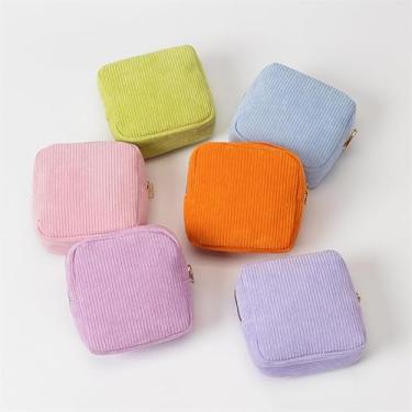 Imagem de Mini bolsa de cosméticos para mulheres, pequena bolsa de maquiagem de viagem, organizador de batom portátil, estojo de transporte compacto essencial, Roxo lilás