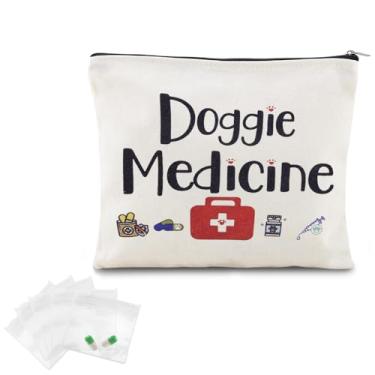 Imagem de Bolsa de remédios para cães com sacos de comprimidos para viagem, bolsas médicas de armazenamento com zíper, bolsa de lona para mãe, presente de aniversário de Natal para cachorro, pai, viagem
