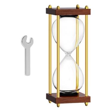 Imagem de Ampulheta vazia preenchível, moldura de madeira, temporizador de areia DIY, conjunto de ampulheta de areia grande de 25 cm para cerimônia de casamento, sem areia, vidro antigo, para mesa, escritório