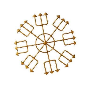 Imagem de Octógono Exu 30cm Dourado - EMPÓRIO ARTES