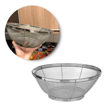 Imagem de 2X Escorredor Multiuso Aço Inox 27Cm Ref 248 Mimo Style