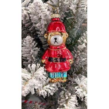 Imagem de Wizardi Enfeite de vidro de Natal - Cão em roupa vermelha F07M3-42 HB-SY25265