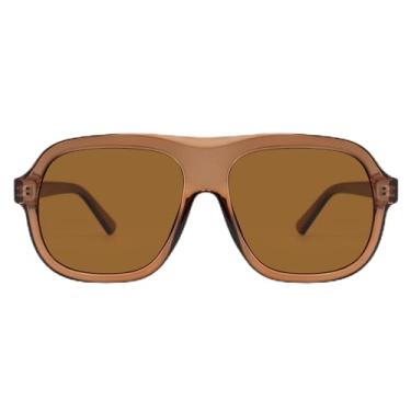 Imagem de Óculos de sol retrô modernos para mulheres e homens moda 90S Sunnies LCQAR82230, Tartaruga/marrom, M