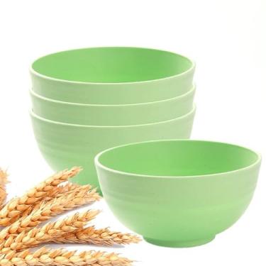 Imagem de GZTFPQ Tigelas de cereal, inquebráveis, sem palha de trigo, ecológicas, conjuntos de 4 tigelas de plástico - Segura para lava-louças e micro-ondas - perfeita para salada, sopa, ramen, macarrão, aveia