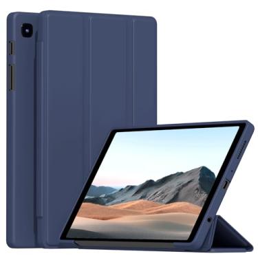 Imagem de Ocricll Capa para Samsung Galaxy Tab A7 Lite 8,7 polegadas 2021 (modelo: SM-T220/T225/T227), capa fina e leve com três dobras com revestimento traseiro de TPU macio, azul marinho