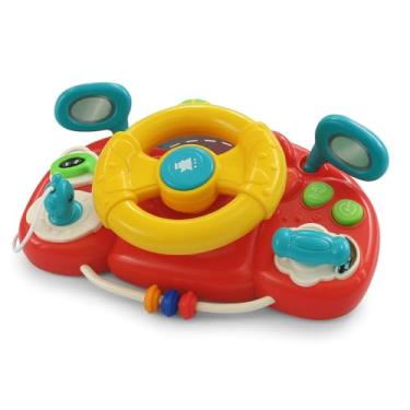 Imagem de Volante Infantil Interativo com Som e Luz, Brinquedo Educativo para Crianças +1 ano, Para desenvolvimento motor