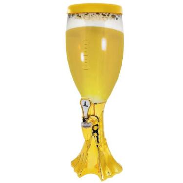 Imagem de Torre de Chopp 2,5 Litros com Iluminação de Led Colorido Dourada GT140