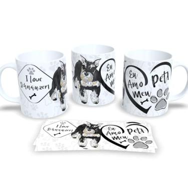 Imagem de Seu Pet Sempre Com Você Caneca Personalizada Dog Cachorro (I Love Schnauzer)