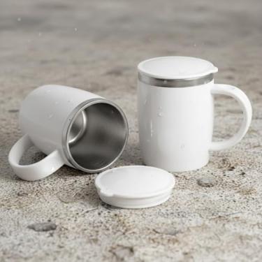 Imagem de Caneca Térmica com Tampa 400ml – Design Coffee Time Moderno