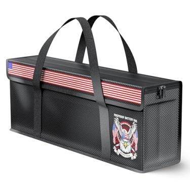 Imagem de Bolsa de bateria Ebike, bolsa de bateria de lítio LiFePO4 à prova de fogo, bolsa segura de bateria Lipo de grande capacidade à prova de explosão para carregamento e armazenamento, compatível com