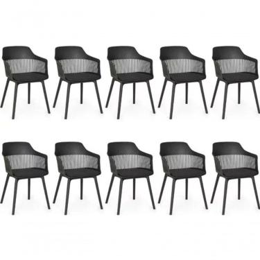 Imagem de Kit 10 Cadeiras De Jantar Estofada Marcela - Preto