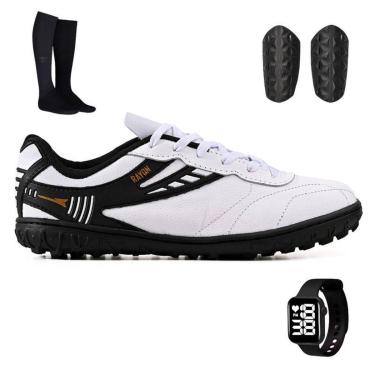 Imagem de Kit com Chuteira Masculina + Meião e Caneleira + Relógio-Masculino