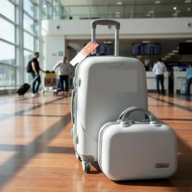 Imagem de Mala de Viagem Pequena 10kg Bordo  Com Frasqueira Abs Rodinhas Expansiva 360º Qualis 