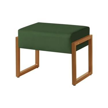Imagem de Puff Decorativo Vegas Estofado Base De Ferro Veludo Verde