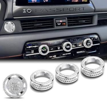 Imagem de DvlynAuroa Para acessórios Honda Passport 2026, kit de acabamento de capa de botão de liga premium de 5 peças (Bling) serve para inicialização e ar condicionado. Atualização interna e instalação sem