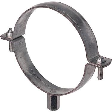 Imagem de LIRAST Gancho de tubo de 10 cm - braçadeira de duto de metal - Suporte de conduíte rígido galvanizado - Suportes de montagem de suporte de tubo para parede e teto - Rosca M8/10