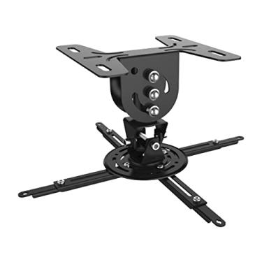 Imagem de Promounts Suporte universal para projetor suspenso de teto para teto plano ou inclinado, compatível com projetor LCD/DLP, inclinação ± 20°/giro 360° e suspende até 19 cm