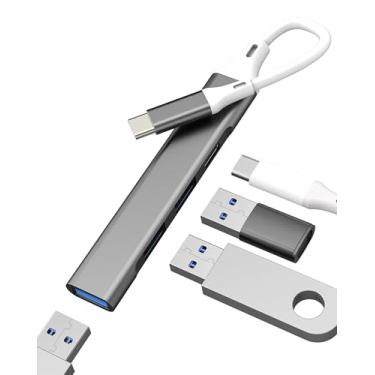 Imagem de Adaptador de porta USB tipo C (4 em 1) para Apple MacBook para iPhone 16 15, cabo de carregamento, multiportas, laptop 3.0, dongle para iPad Air, mini Thunderbolt Splitter, estação de ancoragem