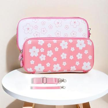 Imagem de Cute Carrying Case Compatible for Nintendo Switch/OLED, Pink Sakura Protective Portable Hard Shell Travel Carry Shoulder Bag Accessories for Girls