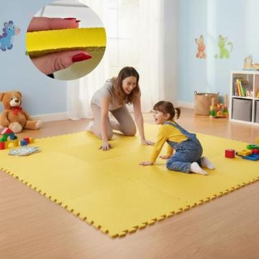 Imagem de Kit 8 Placas Tapete Tatame EVA 50x50cm 20mm 16 Bordas Emborrachado Exe