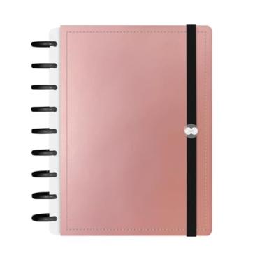 Imagem de Caderno Iscool Disc Inteligente 140 Folhas Solid Metallic Rosê Gold M+