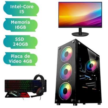Imagem de Computador Completo Gamer I5 16 Gb Ssd 240 Placa Video 4Gb - Wa Eletro