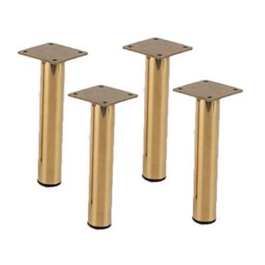 Imagem de Pernas de móveis de aço inoxidável pernas de mesa de metal pés de móveis redondos de substituição para móveis de sofá pernas de sofá pernas de mesa armários de cama elevadores, com parafusos, 4 peças