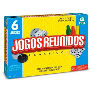 Imagem de Kit Jogos de Tabuleiros - Reunidos Clássicos - 6 Opções - Nig Brinqued