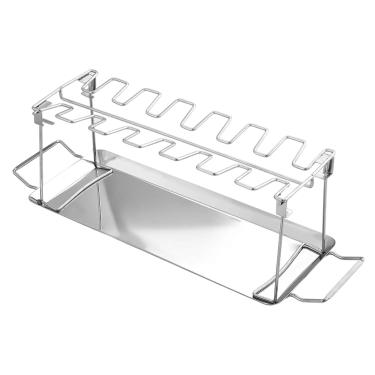 Imagem de Suporte de perna de frango - Bandeja com suporte para baqueta | Ferramentas multiuso de aço inoxidável para churrasco para piquenique ao ar livre no quintal