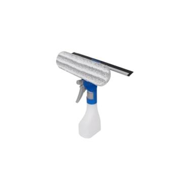 Imagem de Rodo Limpa Vidro com Recipiente Integrado, 250ml, Microfibra e Borracha, 25x8x4.5cm, para Vidros e Espelhos