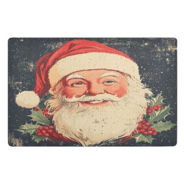 Imagem de SEHANY Tapete de porta de inverno Papai Noel Natal para todos os climas, impermeável, secagem rápida, bem-vindo, tapete de entrada antiderrapante, tapete decorativo de poliéster para entrada, varanda