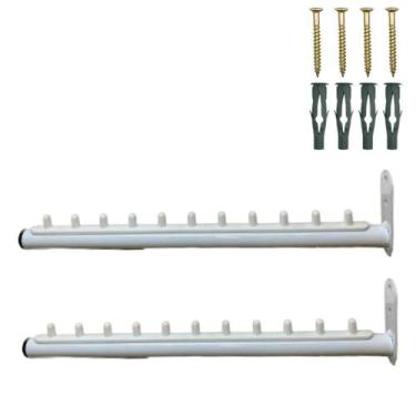 Imagem de 2 Cabideiros Rt Araras 40cm Fixas De Parede Para 10 Cabides - STEEL PR