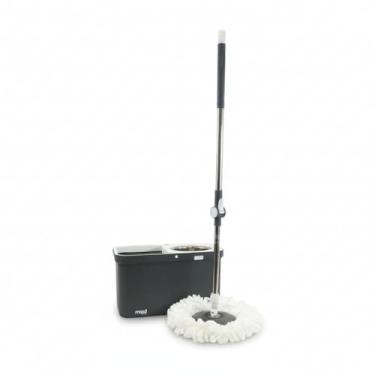 Imagem de Mop Rotatório Premium Design Inox: Balde Retangular 20L e Longa Vida Útil (Cinza/Branco)