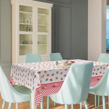 Imagem de Toalha de Mesa Plástica Térmica Impermeável para 4 6 e 8 Lugares Toalha Retangular Antiderramamento para Cozinha e Sala (CUPCAKE,8 Lugares)