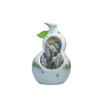 Imagem de Instalação fácil Fonte decorativa interna para meditação, fonte de água borbulhante, decoração para casa e escritório(Green)