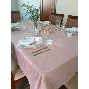 Imagem de Toalha de Mesa Jacquard Rústica para 4 a 12 Lugares – Toalha de Mesa Decorativa para Sala de Jantar e Cozinha (ROSE,4 LUGARES)