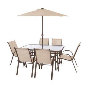 Imagem de Conjunto Mesa, Cadeiras e Guarda-Sol Texas Mor Life