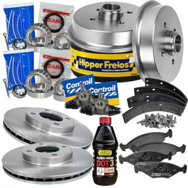 Imagem de Kit Revisão Completo Freio Dianteiro e Traseiro Compatível com Gol G2 G3 G4 + Fluido de Freio
